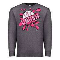 Charcoal Heather crush breast cancer Premium Sweatshirt - MaliasSmallBusiness