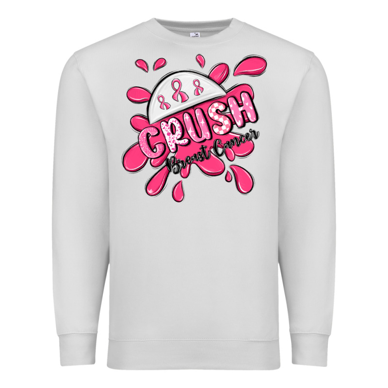 Crush Breast Cancer Premium Sweatshirt by MaliasSmallBusiness | Teevron