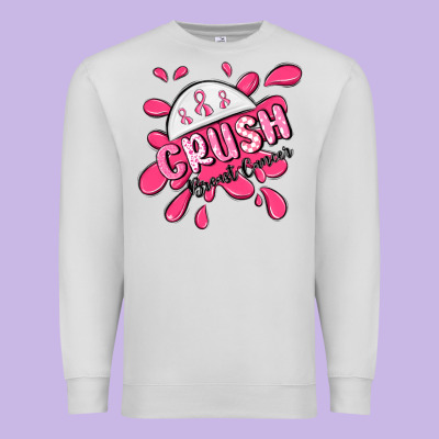 Crush Breast Cancer Premium Sweatshirt Designed By Maliassmallbusiness