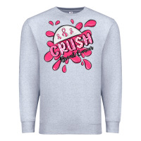 Heather Grey crush breast cancer Premium Sweatshirt - MaliasSmallBusiness