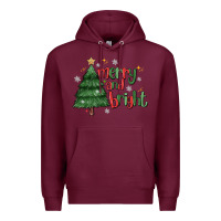 Burgundy Merry And Bright Premium Hoodie - MaliasSmallBusiness
