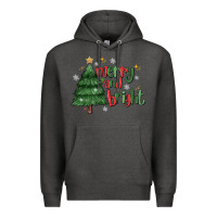 Charcoal Heather Merry And Bright Premium Hoodie - MaliasSmallBusiness