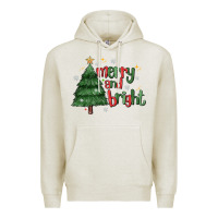 Oatmeal Heather Merry And Bright Premium Hoodie - MaliasSmallBusiness