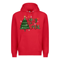 Red Merry And Bright Premium Hoodie - MaliasSmallBusiness