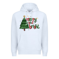White Merry And Bright Premium Hoodie - MaliasSmallBusiness