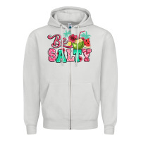 Dove Grey be salty summer Zipper Hoodie - Jasminsmagicworld