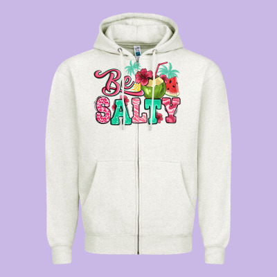 Be Salty Summer Zipper Hoodie Designed By Jasminsmagicworld