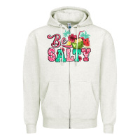 Oatmeal Heather be salty summer Zipper Hoodie - Jasminsmagicworld