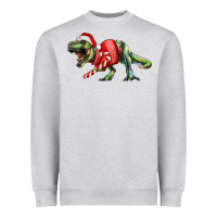 Heather Grey t rex christmas Heavyweight Sweatshirt - RanaPortraitStore