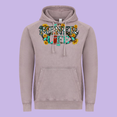 Miner Life Vintage Hoodie Designed By Texasbilliewilder