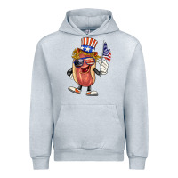 Heather Grey 4th of july hot dog Urban Hoodie - BarkalooDesign