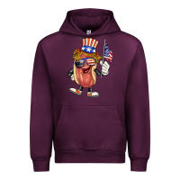 Mauve Wine 4th of july hot dog Urban Hoodie - BarkalooDesign