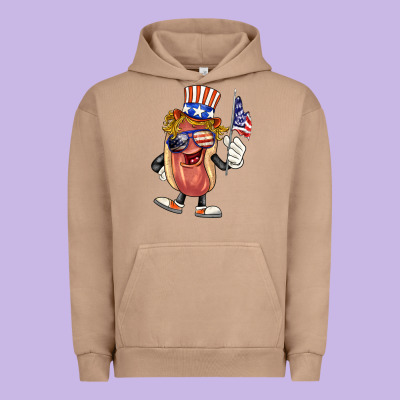 4th Of July Hot Dog Urban Hoodie Designed By Barkaloodesign