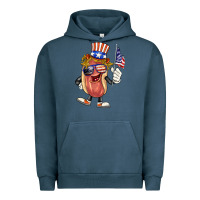 Pigment Midnight Navy 4th of july hot dog Urban Hoodie - BarkalooDesign
