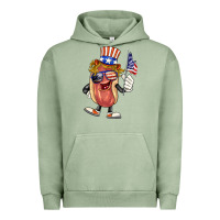 Pigment Oil Green 4th of july hot dog Urban Hoodie - BarkalooDesign