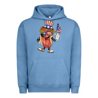 Pigment Pebble Blue 4th of july hot dog Urban Hoodie - BarkalooDesign