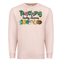 Pale Pink teaching lucky charm Premium Sweatshirt - MaliasSmallBusiness