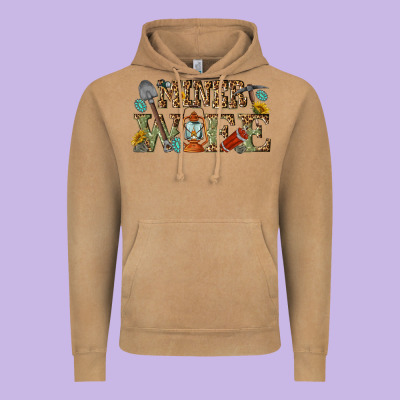 Miner Wife Vintage Hoodie Designed By Texasbilliewilder