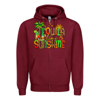 Burgundy tequila lime and sunshine summer Zipper Hoodie - Jasminsmagicworld