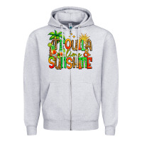 Heather Grey tequila lime and sunshine summer Zipper Hoodie - Jasminsmagicworld