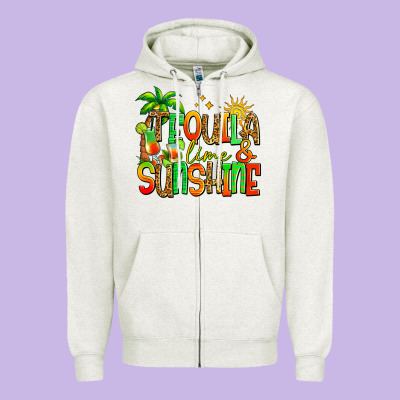 Tequila Lime And Sunshine Summer Zipper Hoodie Designed By Jasminsmagicworld