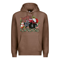 Chestnut Merry Christmas Monster Truck Premium Hoodie - MaliasSmallBusiness