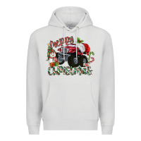 Dove Grey Merry Christmas Monster Truck Premium Hoodie - MaliasSmallBusiness