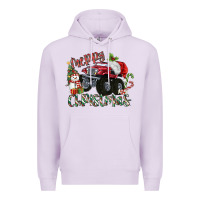 Lilac Merry Christmas Monster Truck Premium Hoodie - MaliasSmallBusiness