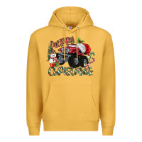 Mustard Merry Christmas Monster Truck Premium Hoodie - MaliasSmallBusiness