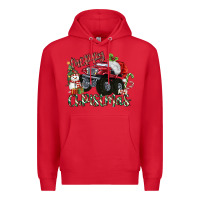 Red Merry Christmas Monster Truck Premium Hoodie - MaliasSmallBusiness