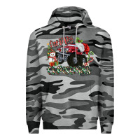 Slate Camo Merry Christmas Monster Truck Premium Hoodie - MaliasSmallBusiness