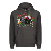 Smoke Merry Christmas Monster Truck Premium Hoodie - MaliasSmallBusiness