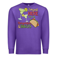 Purple i'm here for the margaritas and tacos Premium Sweatshirt - MaliasSmallBusiness