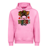 Christmas Merry Mama Messy Bun Urban Hoodie | Teevron