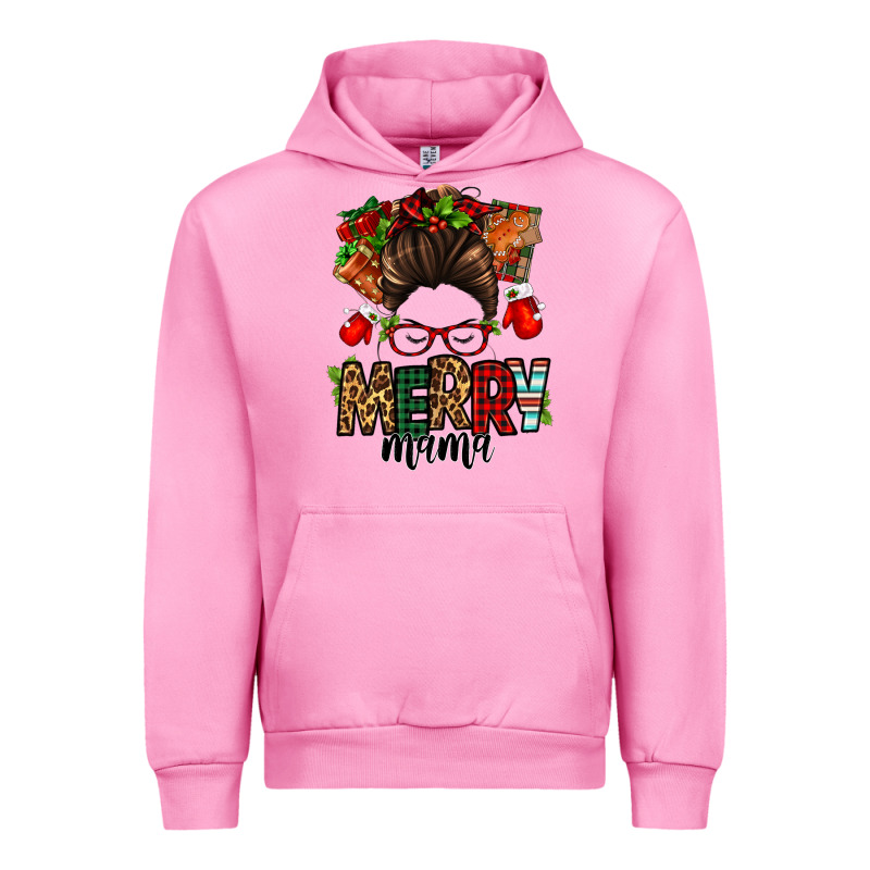 Christmas Merry Mama Messy Bun Urban Hoodie by Jasminsmagicworld | Teevron