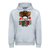 Heather Grey Christmas merry mama messy bun Urban Hoodie - Jasminsmagicworld