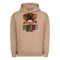 Pigment Burro Christmas merry mama messy bun Urban Hoodie - Jasminsmagicworld
