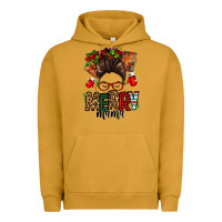 Pigment Peanut Butter Christmas merry mama messy bun Urban Hoodie - Jasminsmagicworld