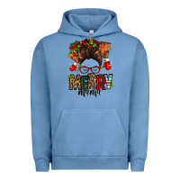 Pigment Pebble Blue Christmas merry mama messy bun Urban Hoodie - Jasminsmagicworld