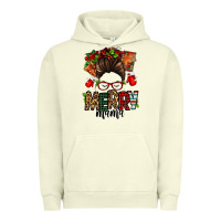 Pigment Pistachio Christmas merry mama messy bun Urban Hoodie - Jasminsmagicworld