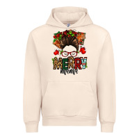 Sandshell Christmas merry mama messy bun Urban Hoodie - Jasminsmagicworld