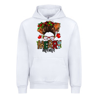White Christmas merry mama messy bun Urban Hoodie - Jasminsmagicworld