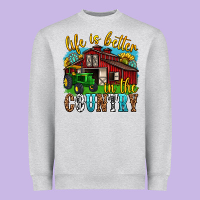 Life Is Better In The Country Western Heavyweight Sweatshirt Designed By Texasbilliewilder