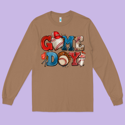 Game Day Baseball Long Sleeve Tee Designed By Adodesignshop