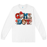 White game day baseball Long Sleeve Tee - AdoDesignShop