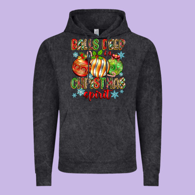 Balls Deep In Christmas Spirit Vintage Hoodie Designed By Zillion Design Studio