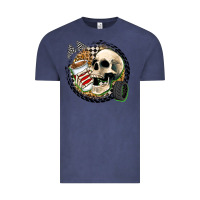 Vintage Denim race skull Vintage Tee - Zillion Design Studio