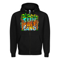 Black sun salt sand summer Zipper Hoodie - Jasminsmagicworld