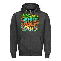 Charcoal Heather sun salt sand summer Zipper Hoodie - Jasminsmagicworld
