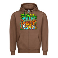 Chestnut sun salt sand summer Zipper Hoodie - Jasminsmagicworld